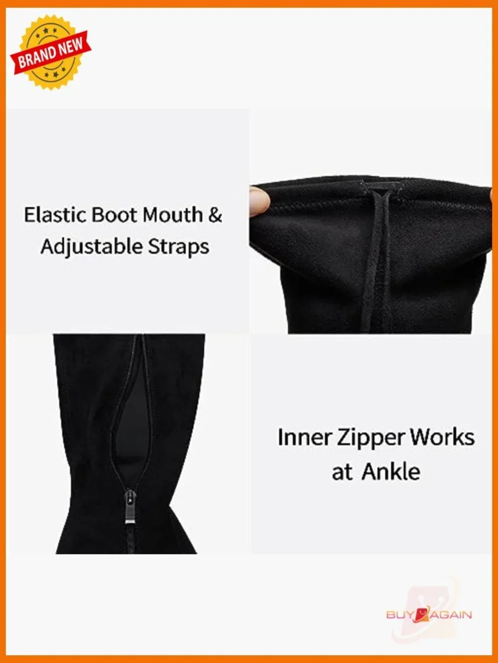 Suede Over The Knee Boots with 3.5 Inch Heel and Side Zipper